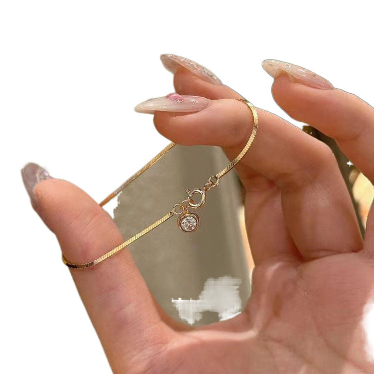 S925 Sterling Silver Bubble Diamond Snake Bracelet - A sophisticated and elegant jewelry bracelet with a unique design.