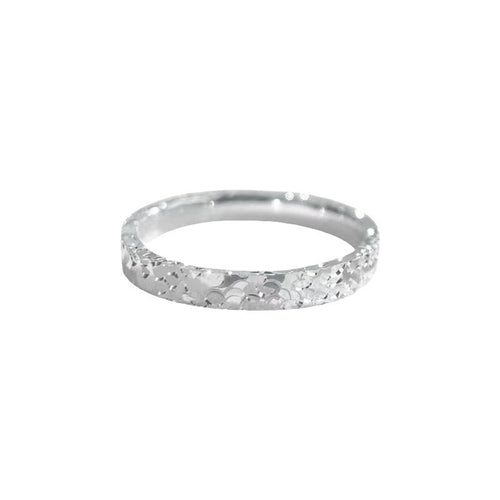 999 Sterling Silver Three-Sided Ice-Shaped Closed Ring: A luxurious and sophisticated CNC-machined sparkling sterling silver ring.