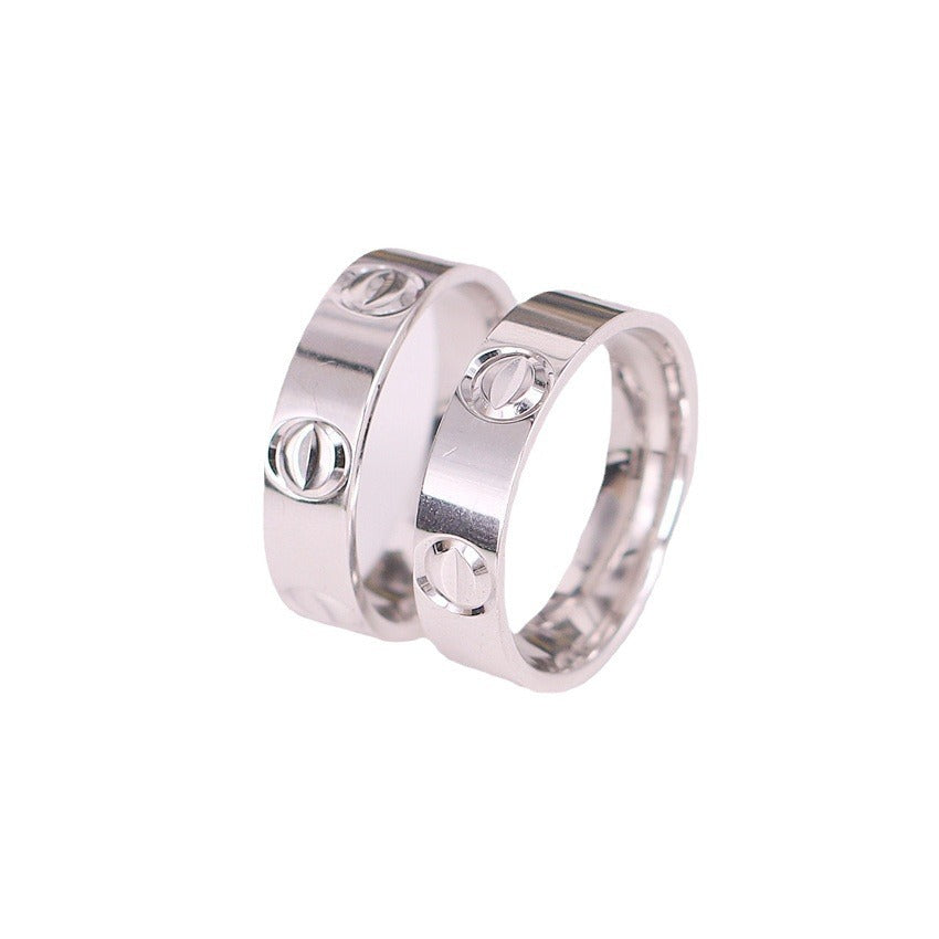One-line engraved ring, S925 sterling silver, wide and thick, unisex, versatile, closed-loop, fashionable, suitable for everyday wear, high-end luxury ring.