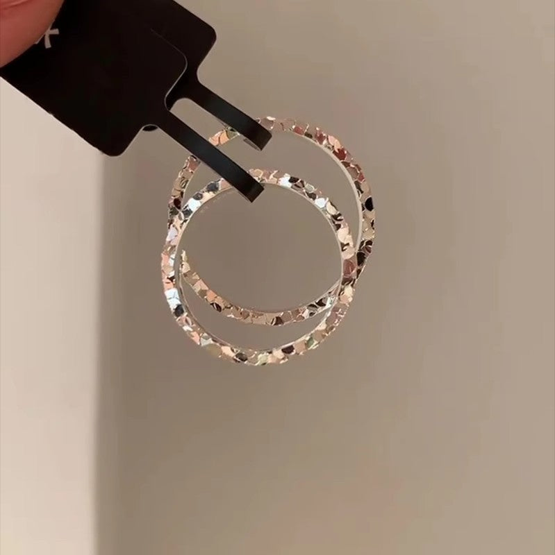 999 Sterling Silver Three-Sided Ice-Shaped Closed Ring: A luxurious and sophisticated CNC-machined sparkling sterling silver ring.